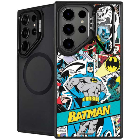 DC Comics Batman Vintage Pose Collage Art Galaxy S25 Ultra Kickstand Case
